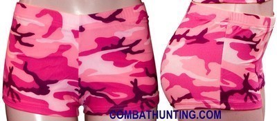 Womens Pink Camo Hot Shorts