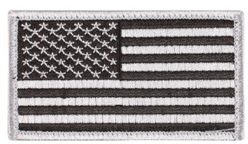 Silver And Black American Flag Patch Hook Loop