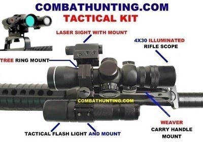 AR-15 M-16 Tactical Scope Laser Flashlight Kit