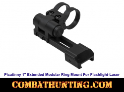 Offset Picatinny Rail Flashlight Ring Mount 1" Adjustable