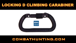 D Locking Climbing Carabiner Black Aluminum 27KN