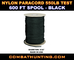 Rothco Nylon Paracord 550lb 600 Ft Spool Black