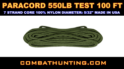 Paracord 550 LB 100' Olive Drab Made In USA