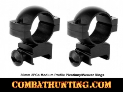 30mm 2 Piece Medium Profile Picatinny Weaver Rings