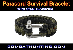 Paracord Bracelet With D-Shackle OD & Black