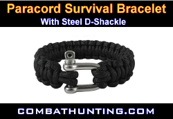 Paracord Bracelet With D-Shackle Black