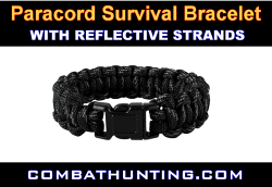Paracord Bracelet With Reflective Strands Black