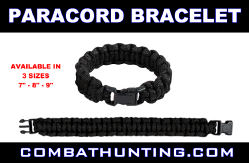 Paracord Bracelet Black Size 8 Inches