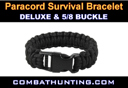 Paracord Bracelet Black Deluxe 5/8" Buckle