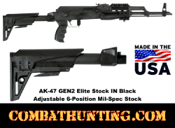 AK-47 Adjustable Stock GEN2 Elite Stock In Black