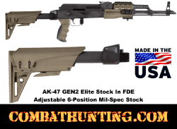 AK-47 Adjustable Stock GEN2 Elite Stock In FDE