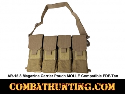 AR-15 8 Magazine Carrier Pouch MOLLE Compatible FDE Tan