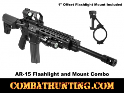 Tactical Flashlight With Picatinny Offset Rail Mount