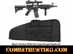 Black Tactical Rifle Gun Case Scope Ready 52"