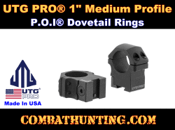UTG PRO 1" 2PCs Medium Profile P.O.I Dovetail Rings