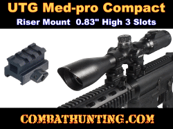UTG Med-pro Compact Riser Mount, 0.83" High, 3 Slots