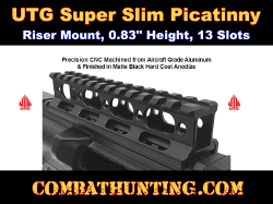 UTG Super Slim Picatinny Riser Mount, 0.83" Height, 13 Slots