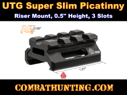 UTG Super Slim Picatinny Riser Mount 0.5" Height 3 Slots