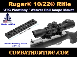 Ruger® 10/22® Picatinny/Weaver Rail Mount UTG PRO Made in USA 