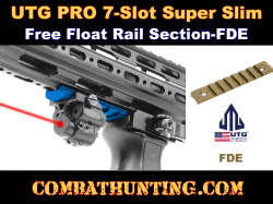 UTG PRO 7-Slot Super Slim Free Float Rail Section FDE