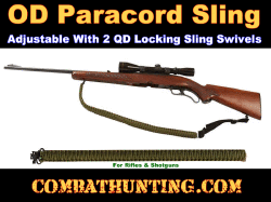 Paracord Rifle/Shotgun Sling Adjustable 2-Point Sling With QD Swivels