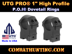 UTG Pro 1" 2Pcs High Profile P.O.I Dovetail Rings