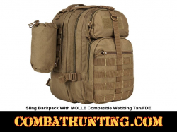 Sling Backpack With MOLLE Compatible Webbing Tan/FDE