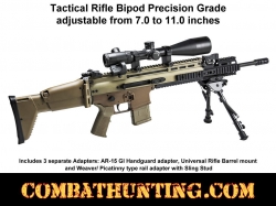Tactical Rifle Bipod Adjustable From 7 to 11 Inches