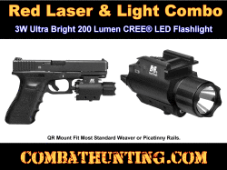 Tactical Red Laser Sight LED Light For rifle shot gun 11/20mm Rail Quick Release 