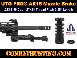 AR15 Muzzle Brake .223/5.56 1/2"X28, 2.25" Length UTG PRO