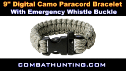 Paracord Bracelet Digital Camo Whistle Buckle 9"