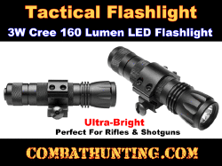 NcStar ATFLB Tactical 3 Watt 160 Lumens Ultra-Bright CREE LED Flashlight w/Mount 