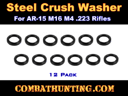 AR-15 1/2" X28 Thread Steel Crush Washer 12 Pack
