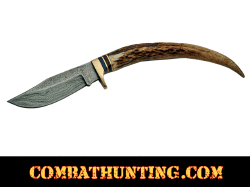 Damascus Stag Horn Custom Antler Knife