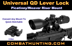 UTG QD Picatinny Riser Mount 3 Slot 0.59 Inch Height MNT-RSQD403 