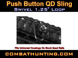 UTG Standard Push Button QD Sling Swivel 1.25" Loop