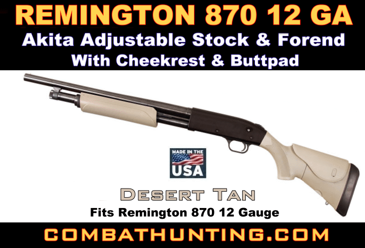 Remington 870 Shotgun Adjustable Stock Desert Tan