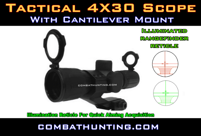 4X30 Scope With Cantilever Mount Illuminated 995