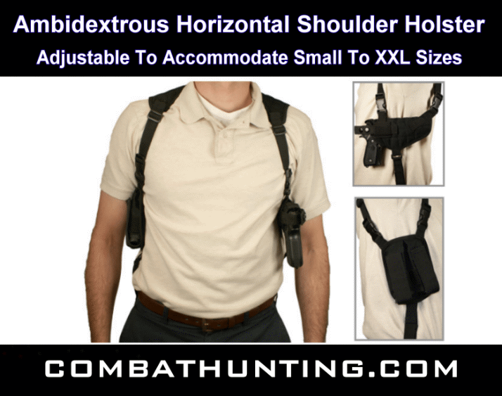 Ambidextrous Shoulder Holster And Dual Mag Pouch