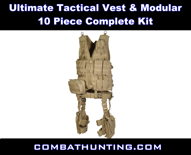 UTG Tactical Desert Tan Molle Vest 10 Piece Kit