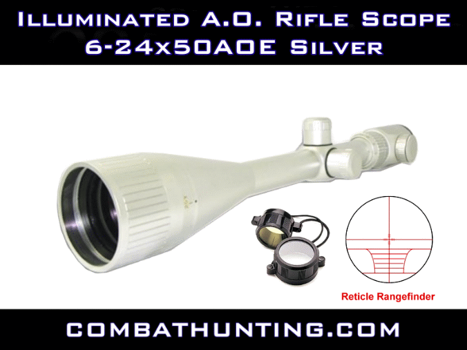 Illuminated A.O. Rifle Scope 6-24x50AOE Silver