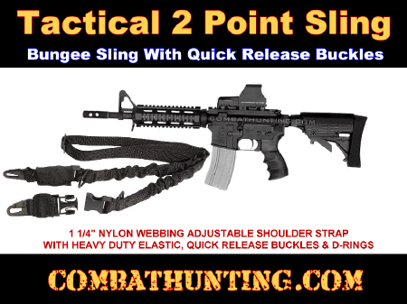 2 Point Bungee Sling Quick Release Buckles Black