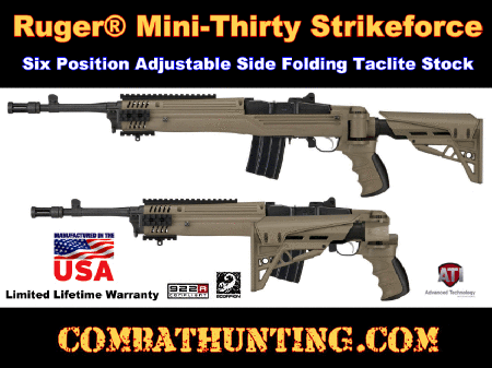 Ruger Mini-Thirty Strikeforce Six Position Adjustable Side Folding TactLite Stock FDE