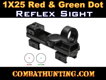 1X25 Red & Green Dot Reflex Sight Black