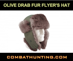 Olive Drab Fur Flyer's Hat Od Flyer's Hat
