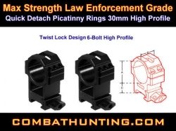 QD Picatinny Rings 30mm High Profile Twist Lock