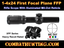 1-4x24 First Focal Plane Rifle Scope Illuminated Mil-Dot Reticle