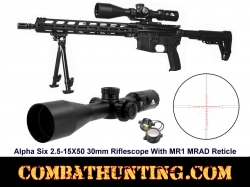 2.5-15X50 30mm Riflescope with MR1 MRAD Reticle