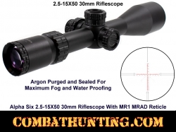 2.5-15X50 30mm Riflescope with MR1 MRAD Reticle