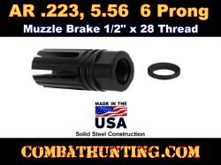 AR-15 Muzzle Brake 1/2X28 .223 5.56